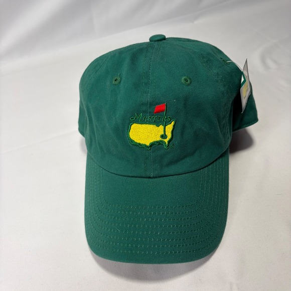 NWT Masters Golf Tournament Green Embroidered Logo Baseball Cap Adjustable - Picture 2 of 8